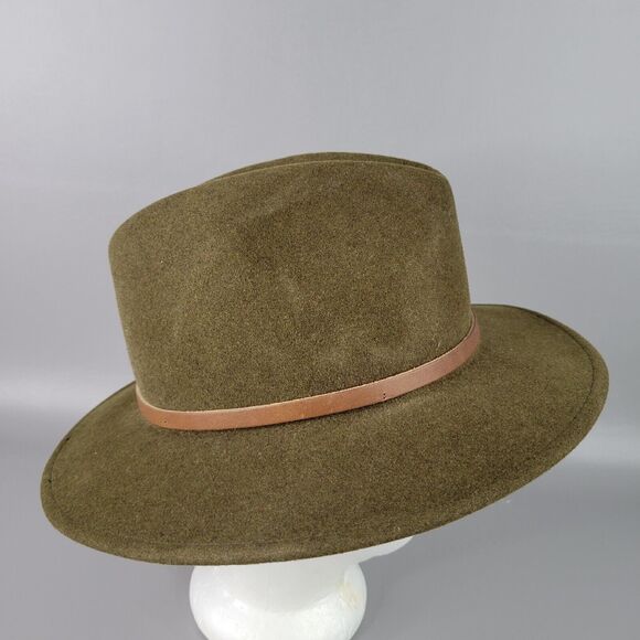 Lite Felt Mens Classic Traveler Hat 100% Wool Headwear Brown Tan Size Medium - Picture 3 of 12